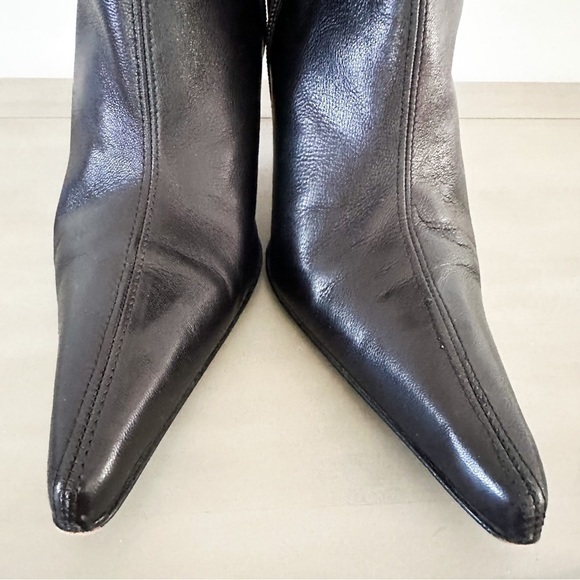 Paloma Barcelo Black Leather Colorful Heel Ankle Buckle Contemporary Boots 39 - Picture 3 of 11